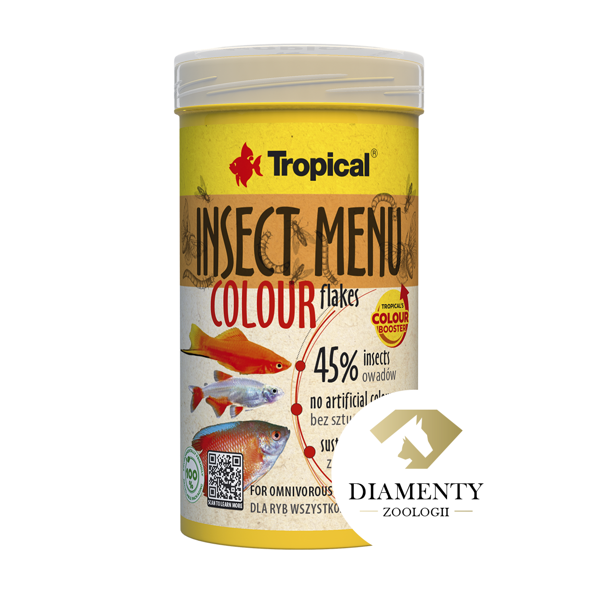 TROPICAL Insect Menu Colour Flakes 100 ml nourriture flocons rehaussant les couleurs des poissons d\'aquarium omnivores et carnivores