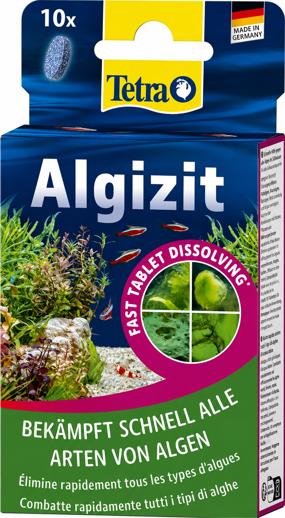 TETRA Algizit 10 comprimés détruit rapidement les algues en aquarium d\'eau douce