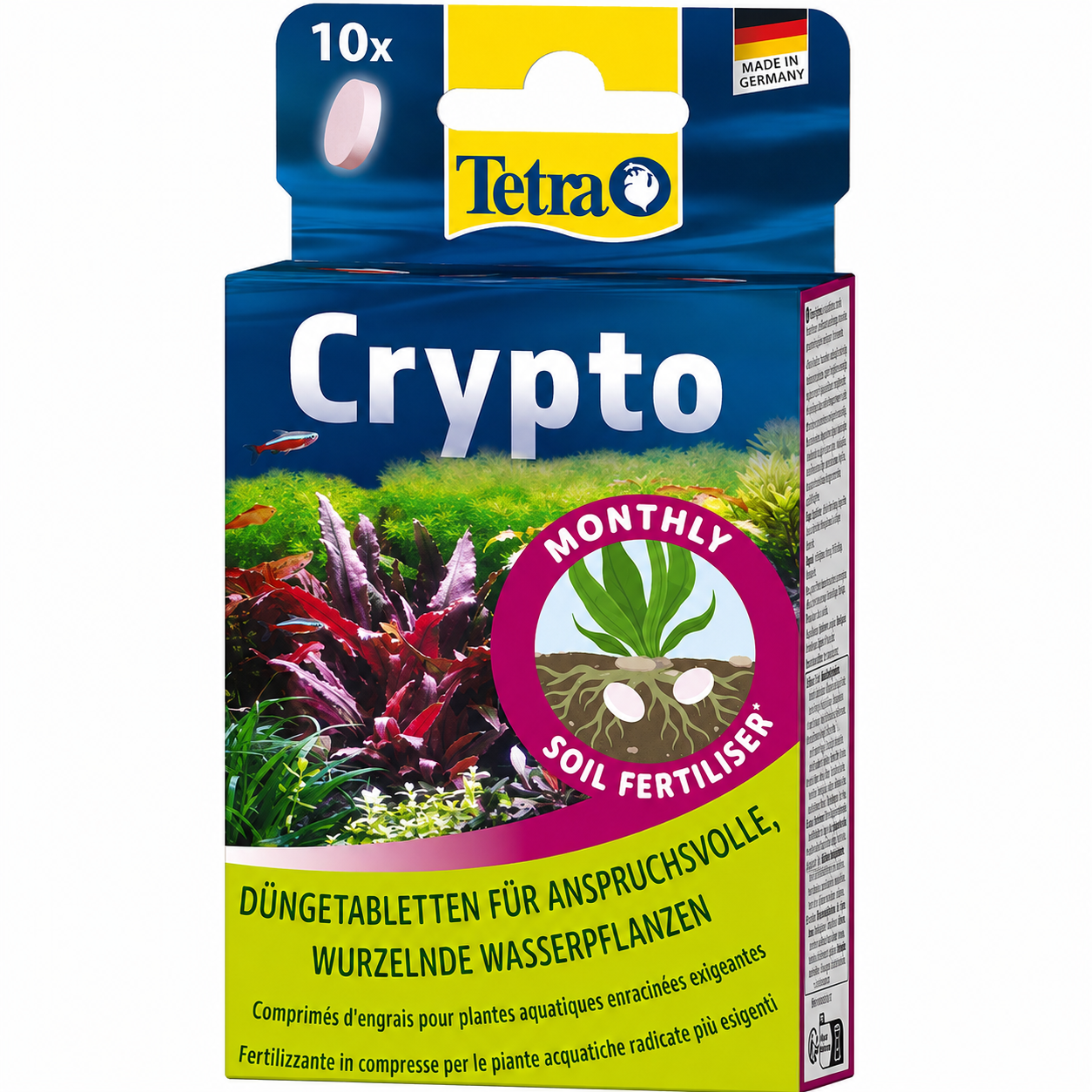 TETRA Crypto 10 comprimés favorise la croissance des plantes et renforce la vitalité des racines