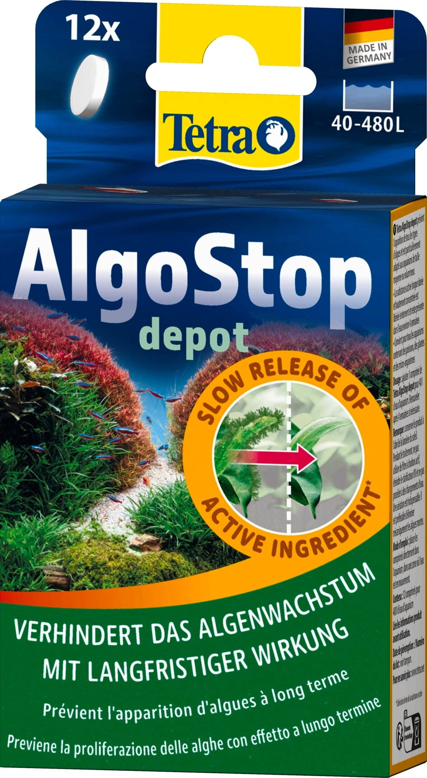 TETRA AlgoStop Depot 12 comprimés anti-algues à libération lente pour aquarium d\'eau douce