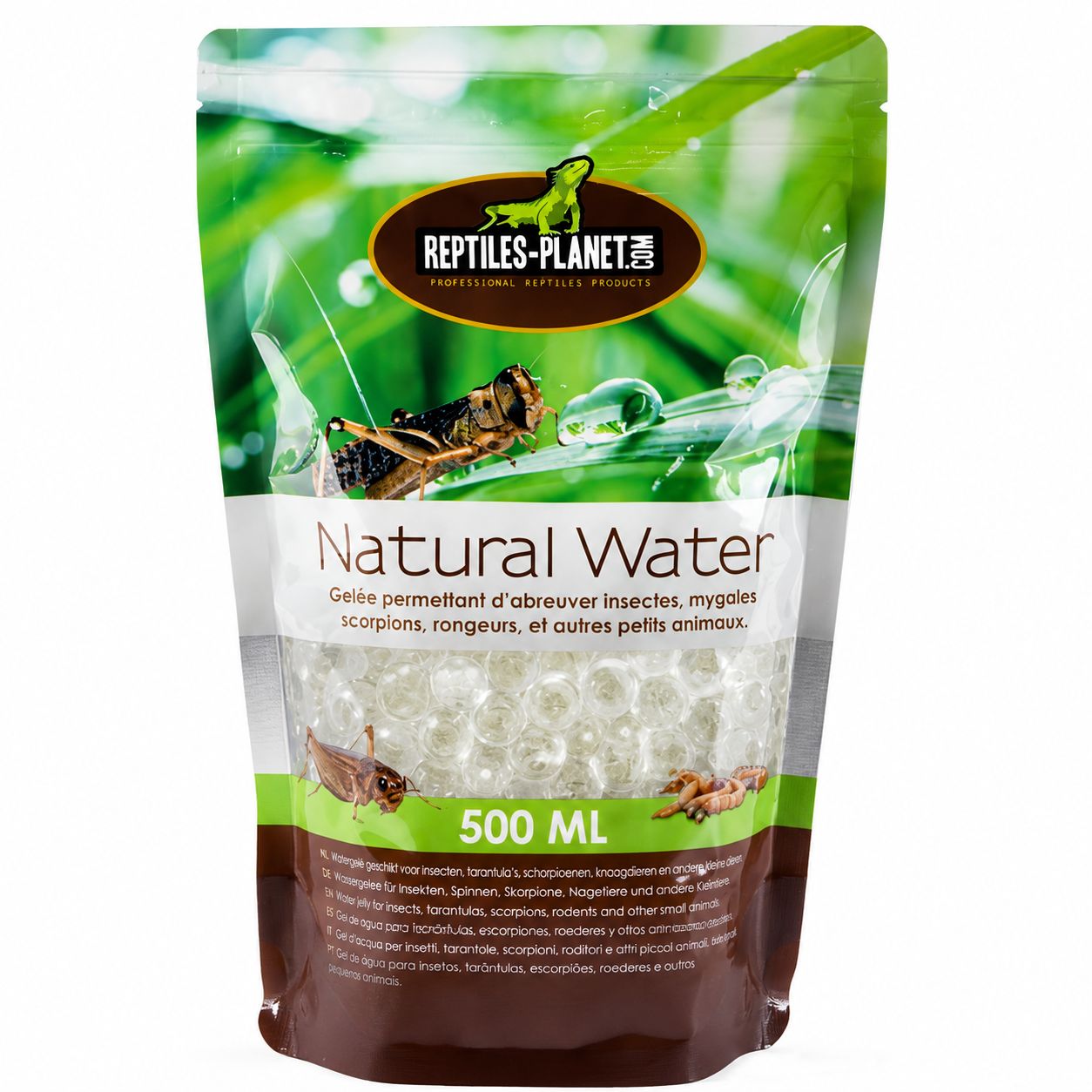 REPTILES PLANET Natural Water 500 ml eau naturelle sous forme de gelée pour insectes, araignées, scorpions et autres