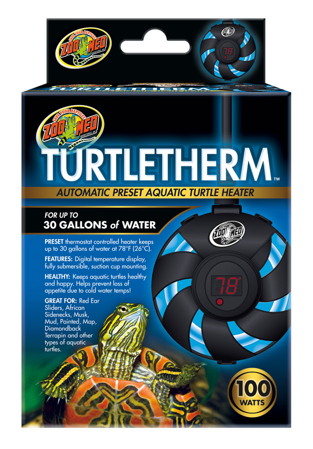 ZOOMED TurtleTherm 100W chauffage submersible préréglé bac à tortues aquatiques jusqu\'à 120L