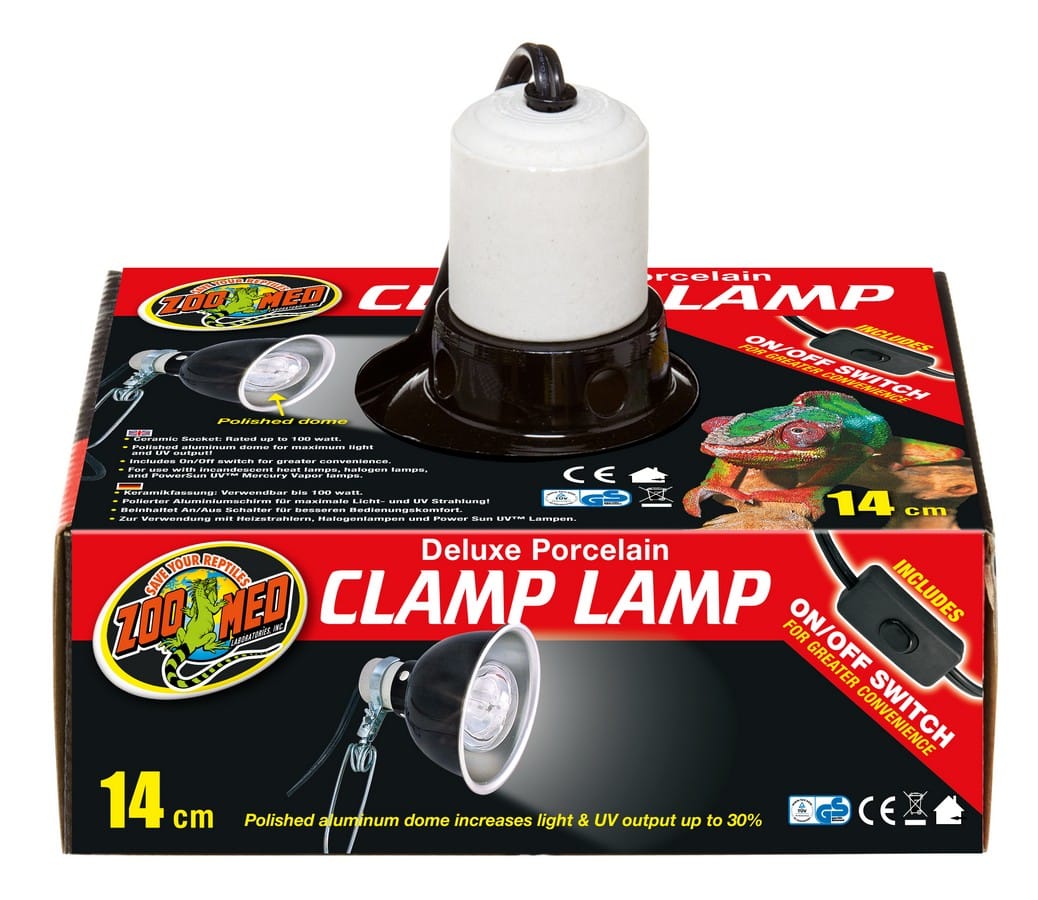 ZOOMED Deluxe Porcelain Clamp Lamp 14 cm support d\'ampoule avec douille E27 et réflecteur