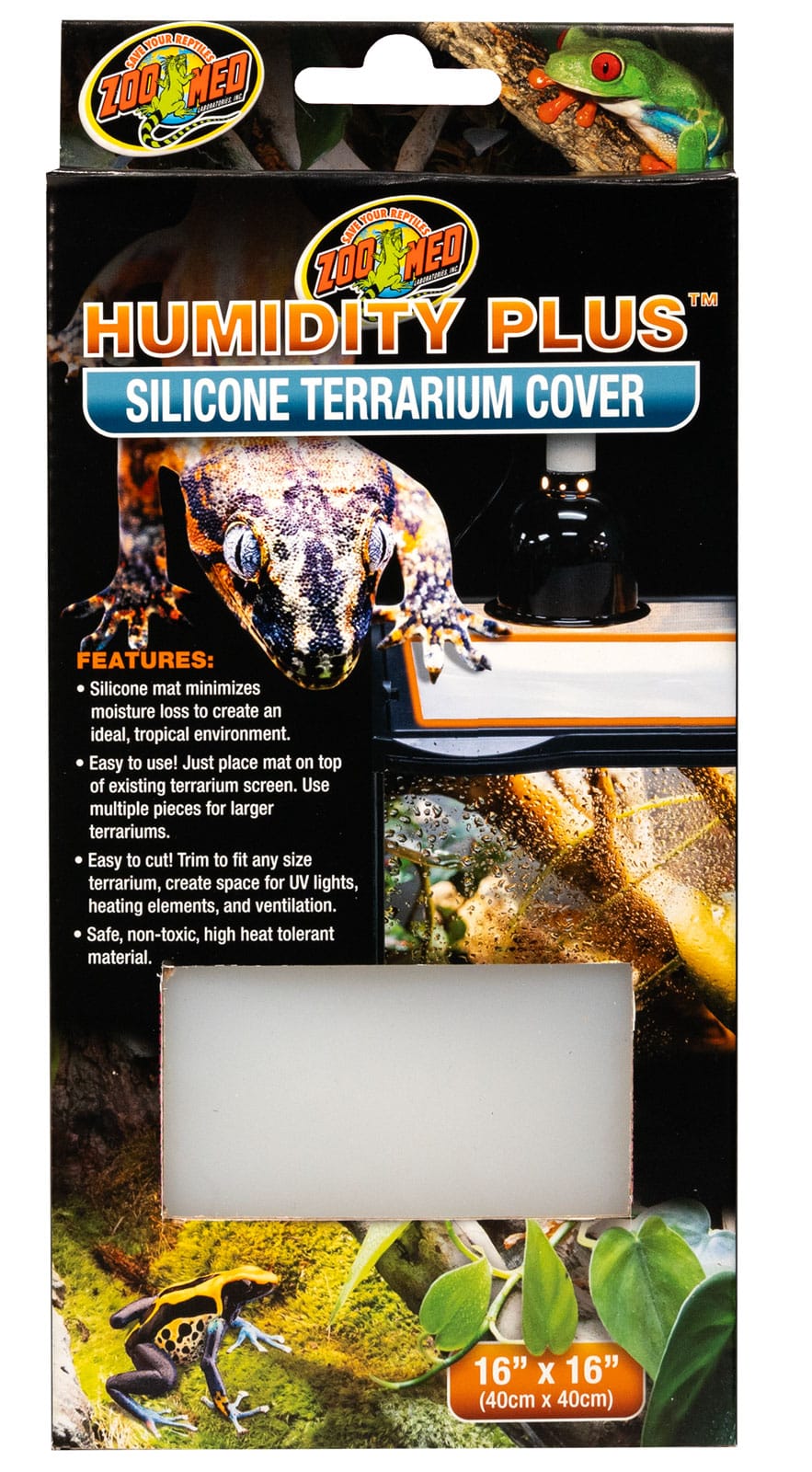 ZOOMED Silicone Terrarium Cover couverture 40 x 40 cm en silicone pour maintenir l\'humidité du terrarium
