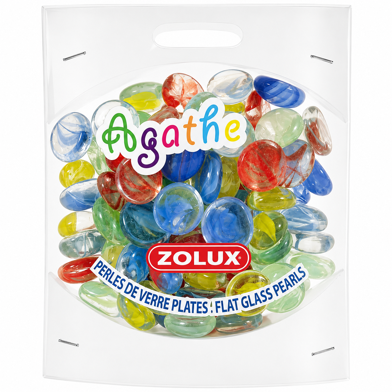 ZOLUX Perles de verre plates Agathe PM 400 gr pour une décoration originale de votre aquarium