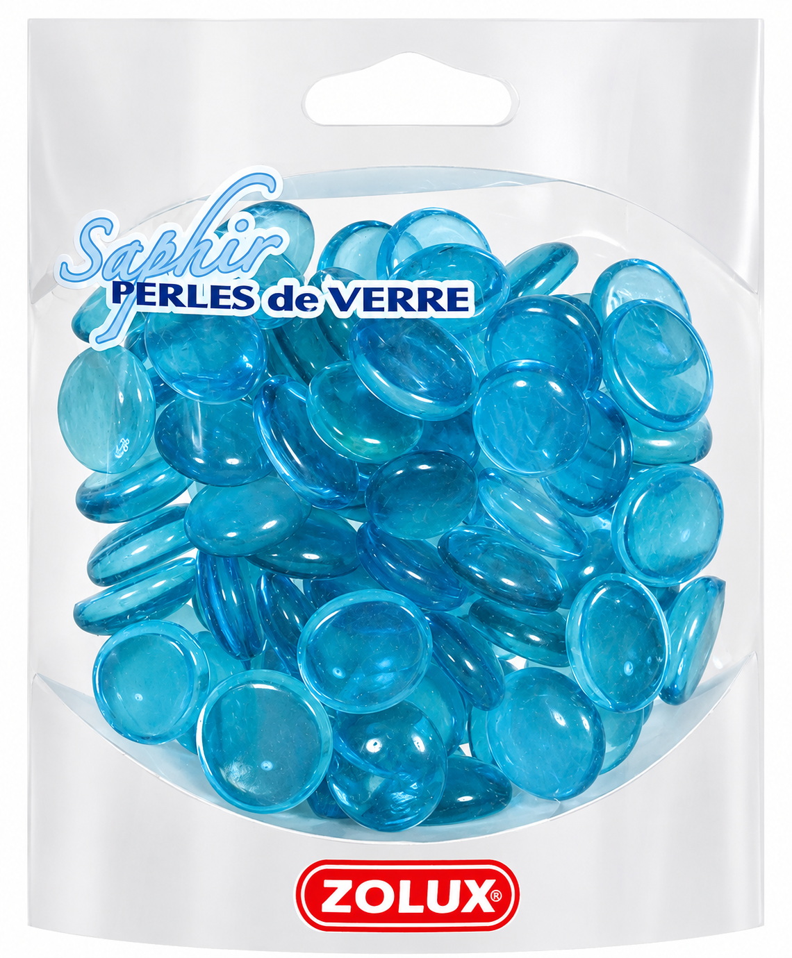 ZOLUX Perles de verre Saphir 410 gr pour une décoration originale de votre aquarium