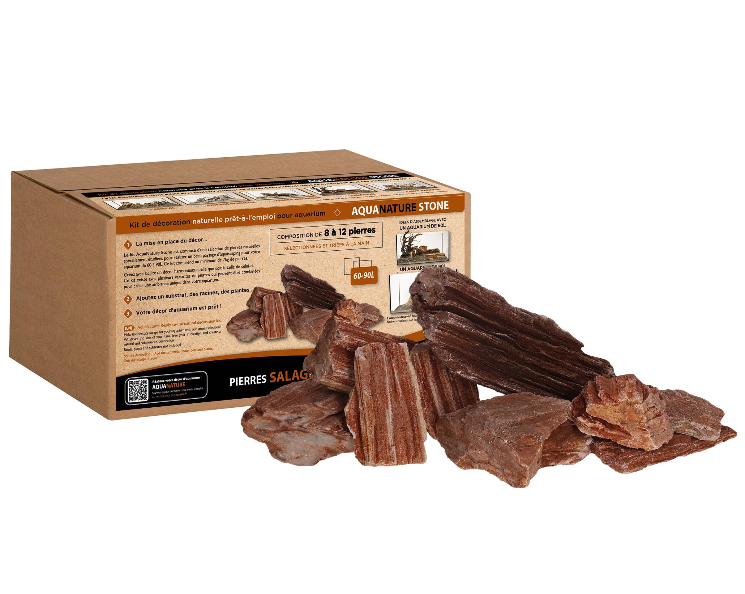 AQUAVIE Kit AquaNatur Stone Salagoo kit décoration roche et racine pour aquarium de 60 à 90L