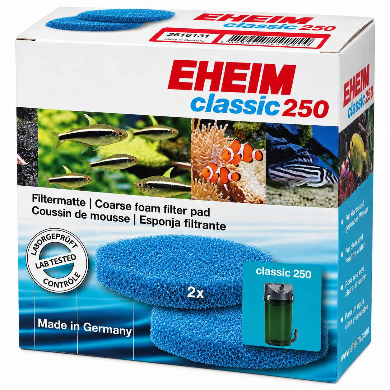 EHEIM lot 2 coussins de mousse bleue filtrante pour filtre Classic 2213