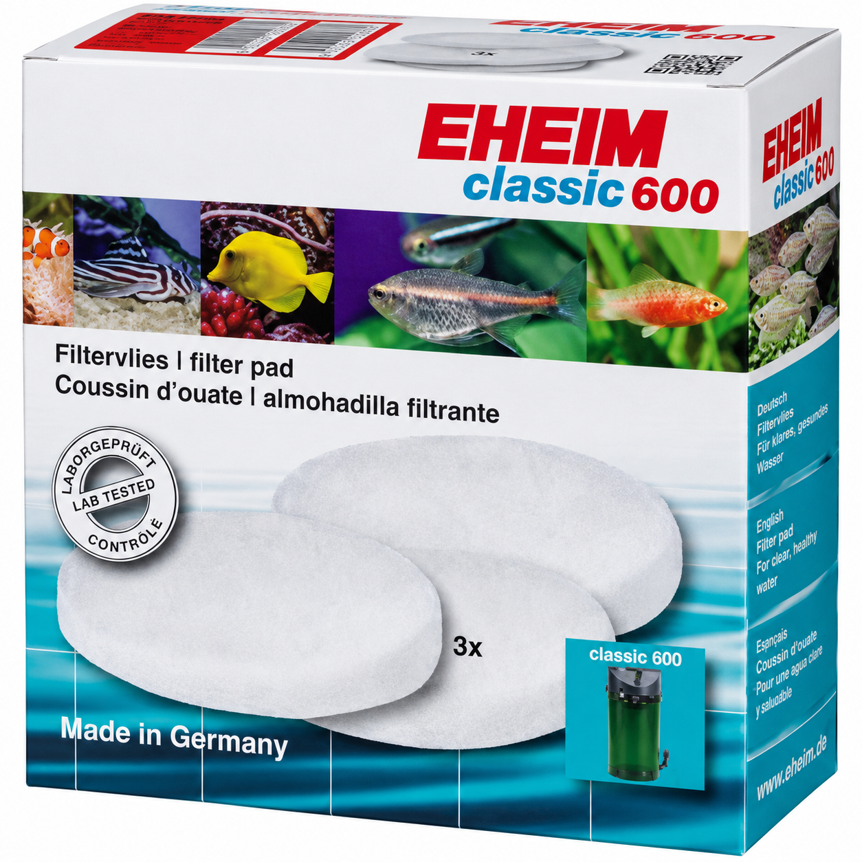 EHEIM 3 coussins de ouate filtrante pour filtre Classic 2217
