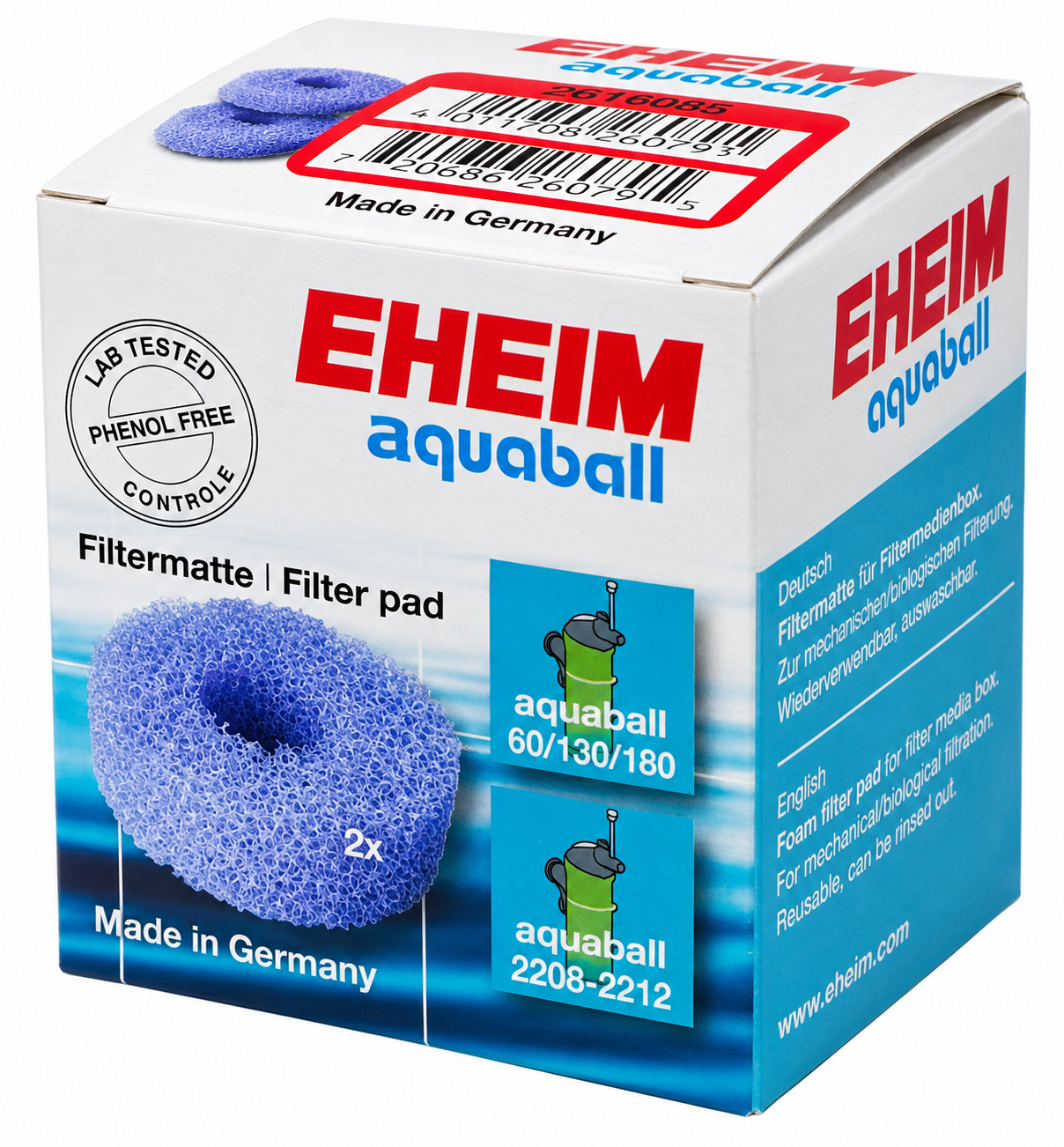EHEIM Cartouches de mousse bleu pour filtre AquaBall et BioPower