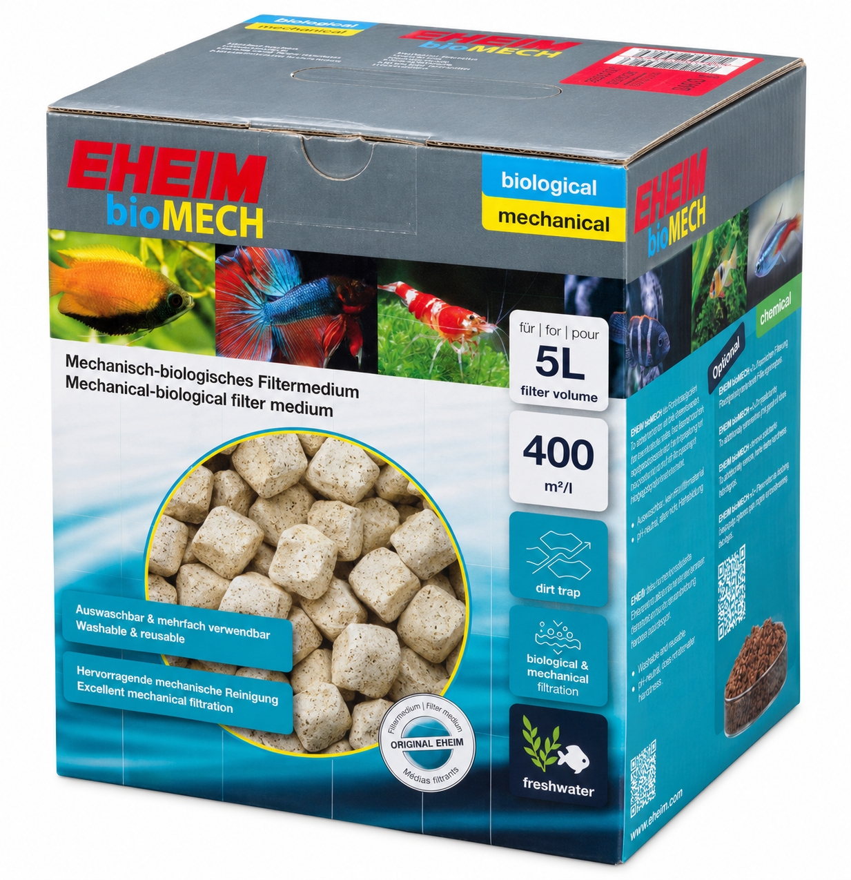 EHEIM bioMech 5L masse de filtration mécanique / biologique pour le traitement très efficace de l\'eau de l\'aquarium