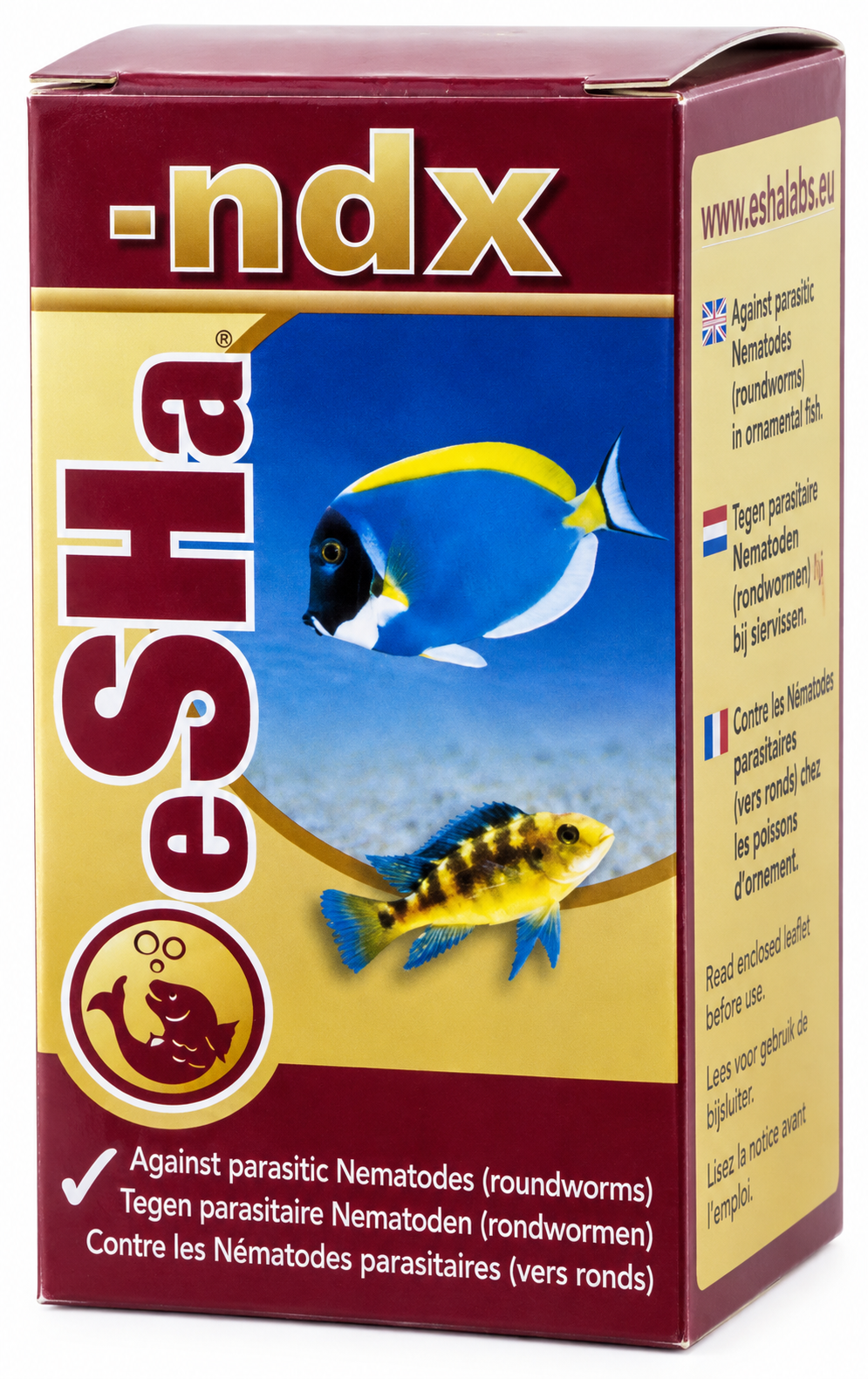 ESHA -ndx 20 ml traitement contre les vers ronds et vers plats pour poissons d\'eau douce et d\'eau de mer