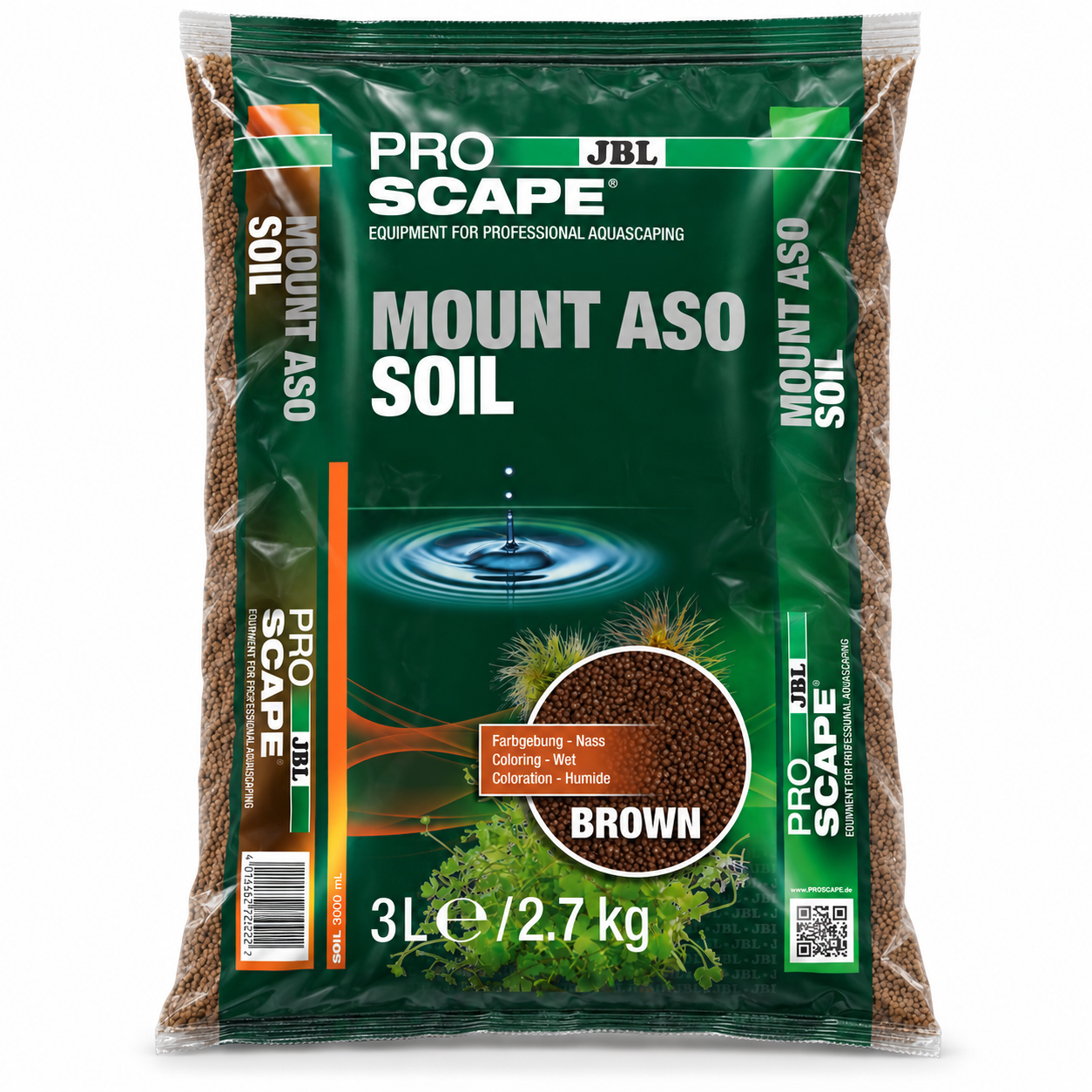 JBL ProScape Mount Aso Soil Brown 3 L substrat de sol volcanique naturel et fertile pour plantes d\'aquarium