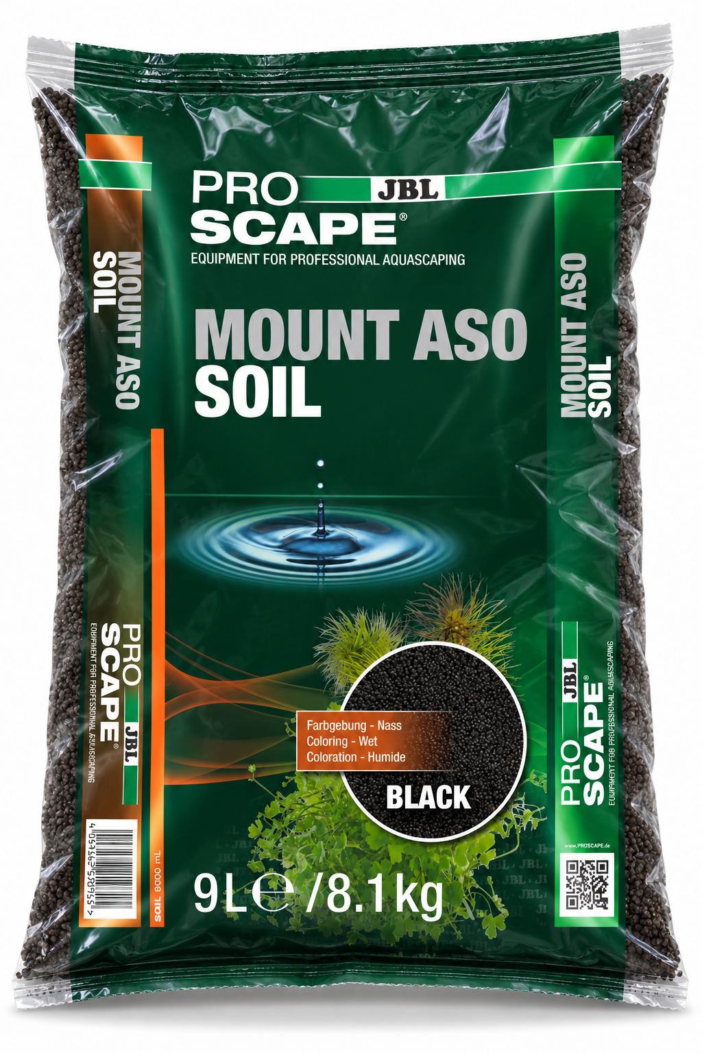JBL ProScape Mount Aso Soil Black 9 L substrat de sol volcanique naturel et fertile pour plantes d\'aquarium