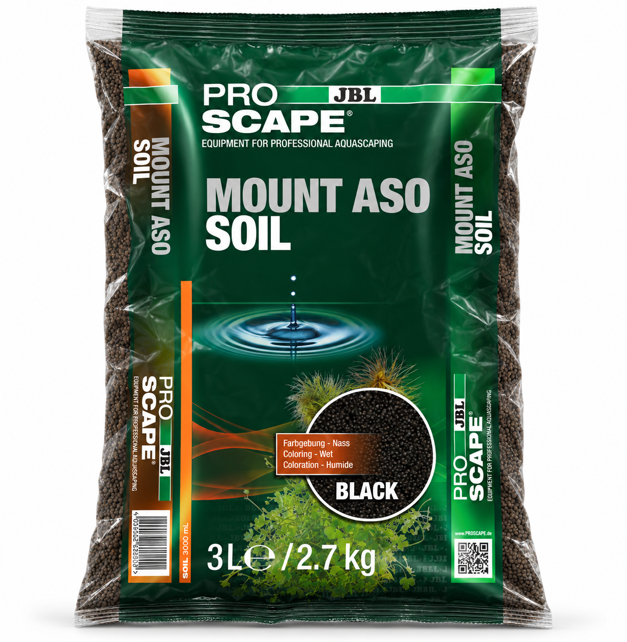 JBL ProScape Mount Aso Soil Black 3 L substrat de sol volcanique naturel et fertile pour plantes d\'aquarium
