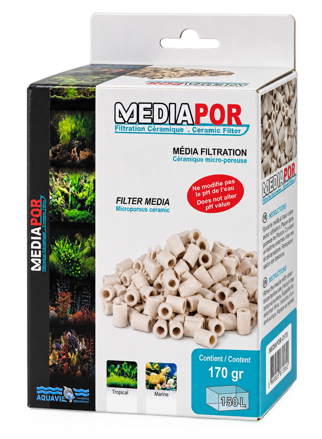 AQUAVIE MédiaPor 170 gr nouilles céramiques universelles pour filtration biologique