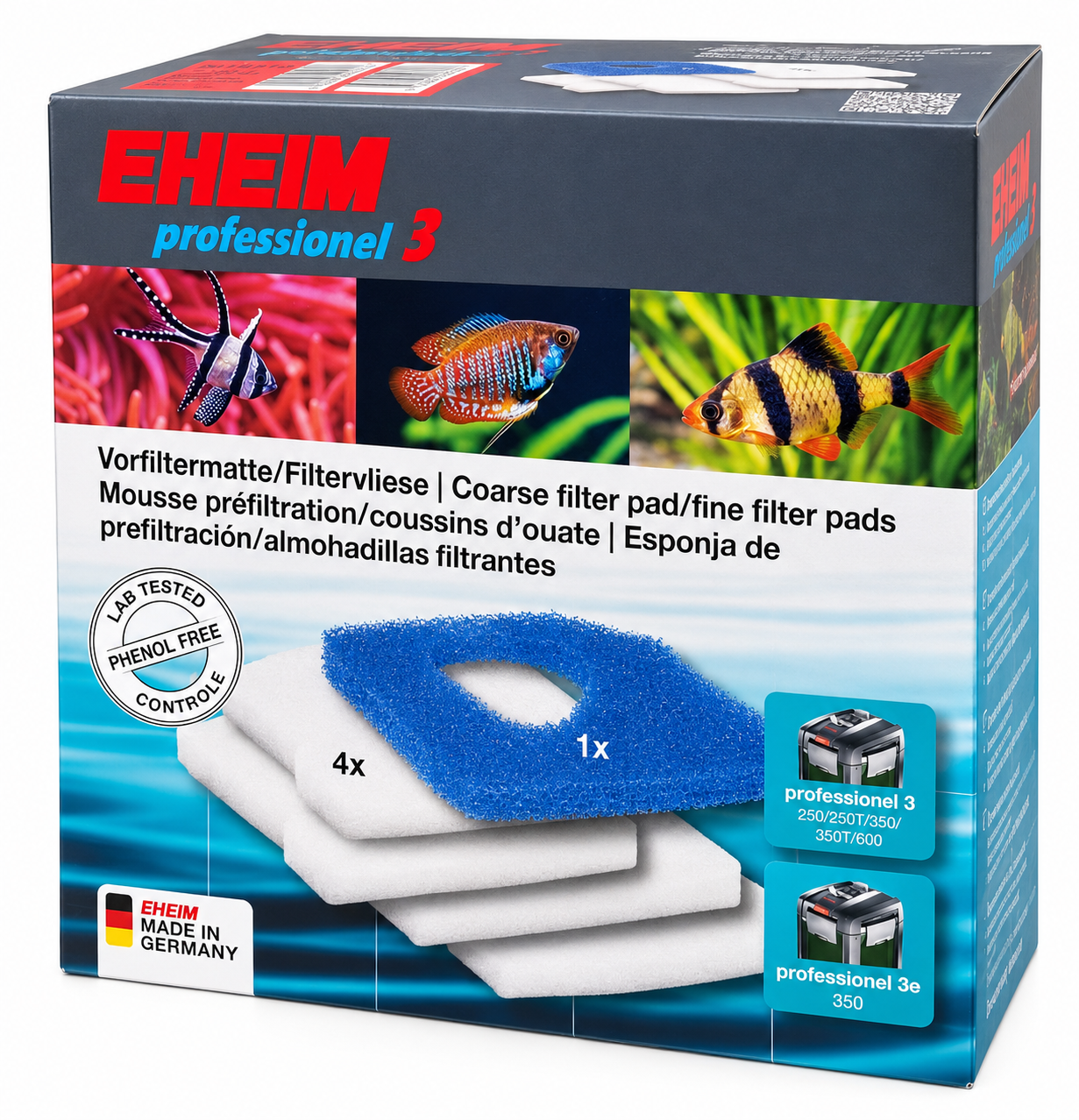 EHEIM Lot d\'une mousse bleu + 4 ouate pour filtre Eheim 2071, 2073, 2074, 2075 et 2171, 2173