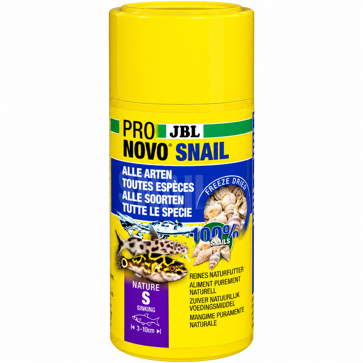 JBL ProNovo Snail 100 ml escargots lyophilisés avec coquille pour poissons-globe, loches et silures à barbillons