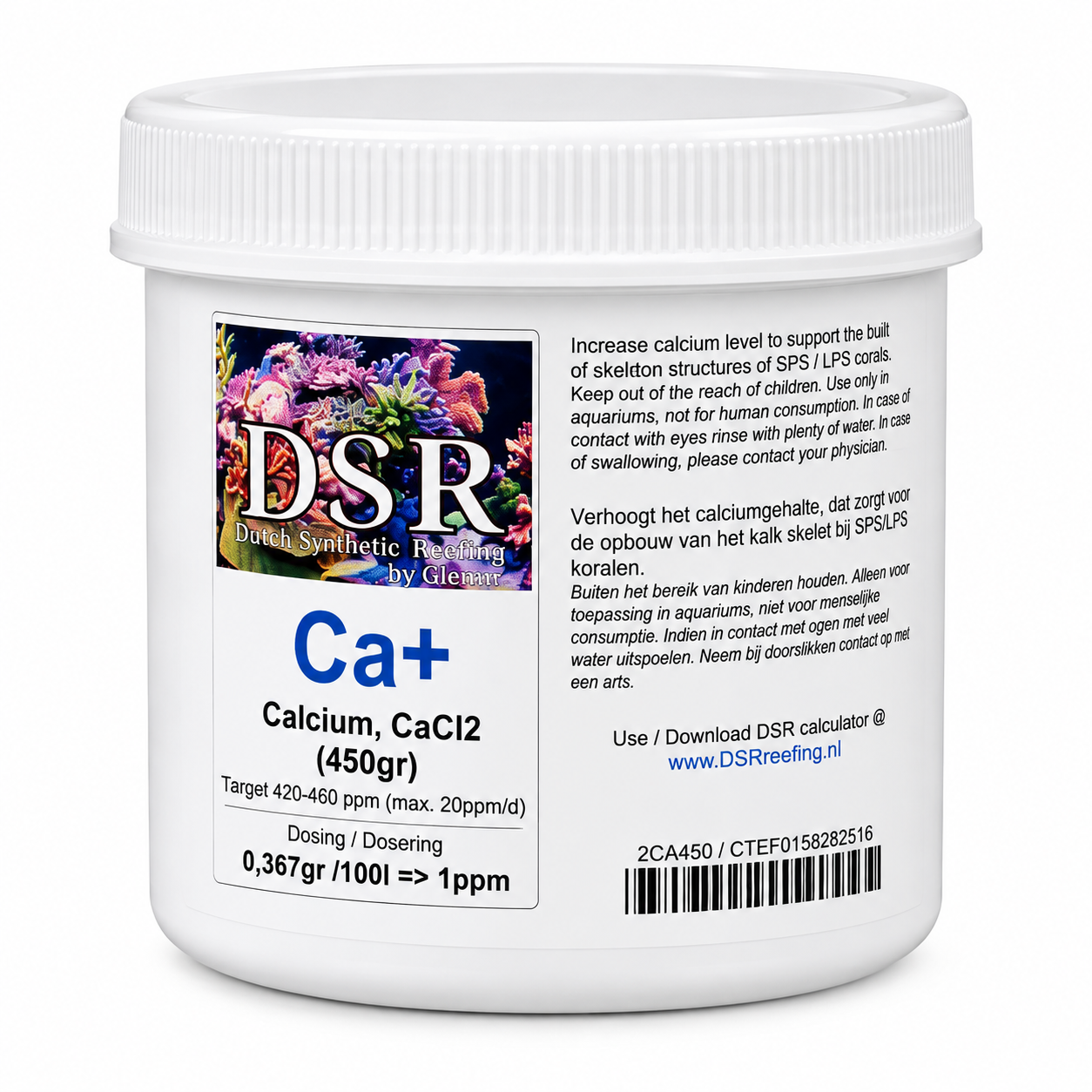 DSR Ca+ 450 gr complément de Calcium en poudre pour aquarium récifal