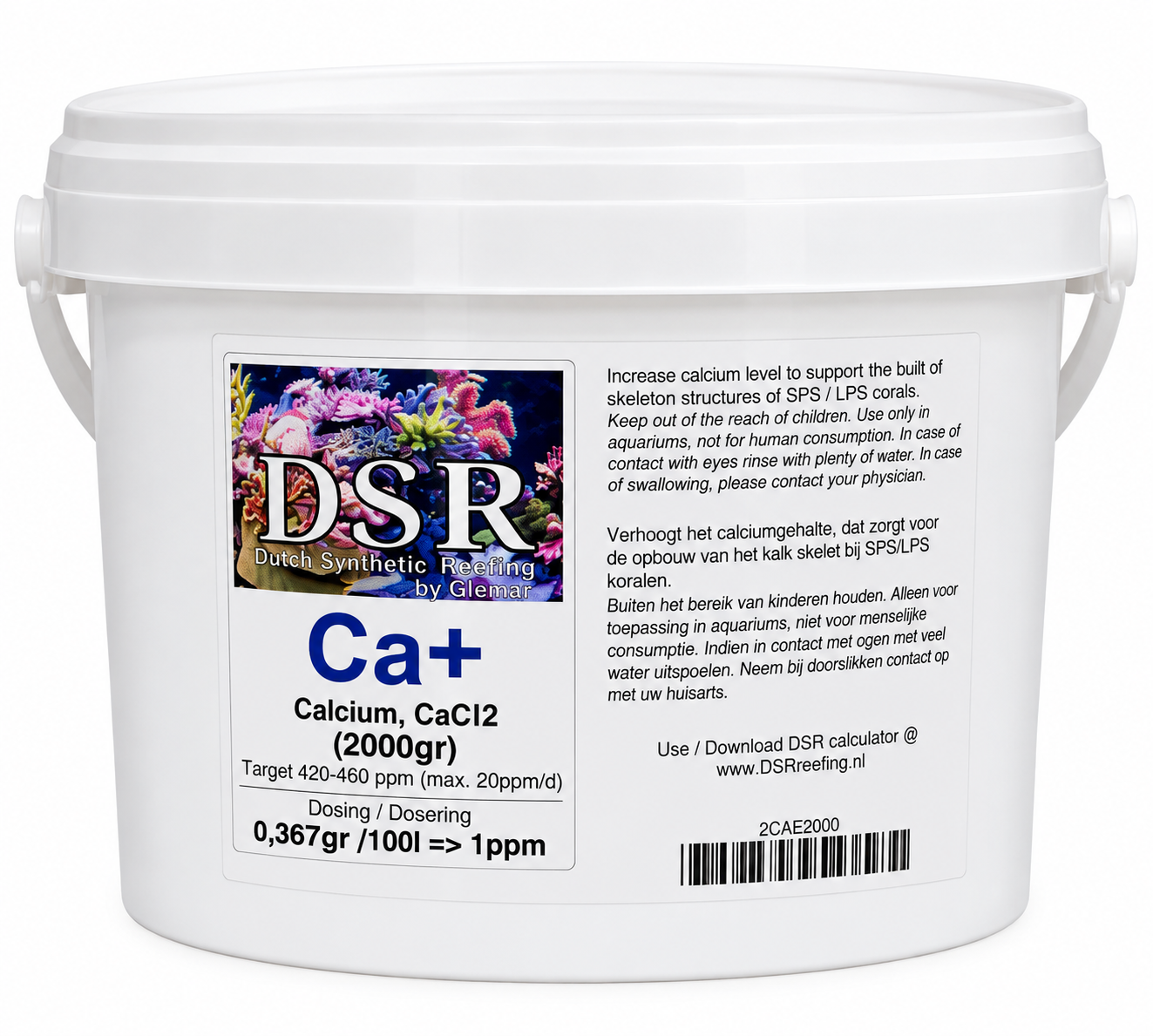 DSR Ca+ 2 Kg complément de Calcium en poudre pour aquarium récifal