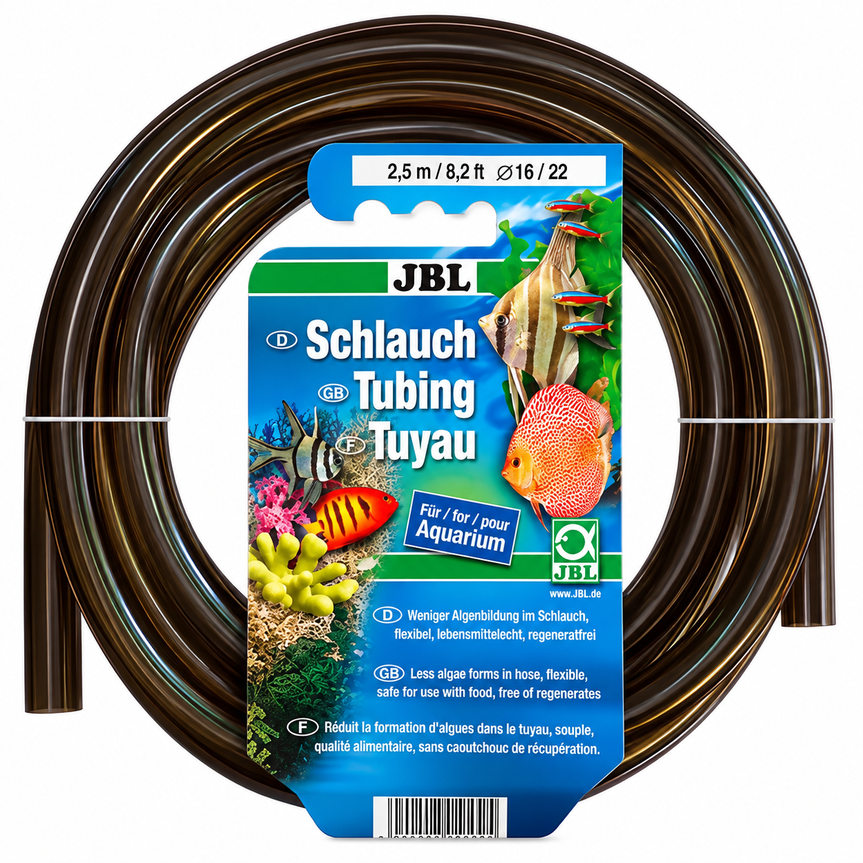 JBL Tuyau souple anti-algues gris-transparent 16/22 mm 2,50 m pour aquarium