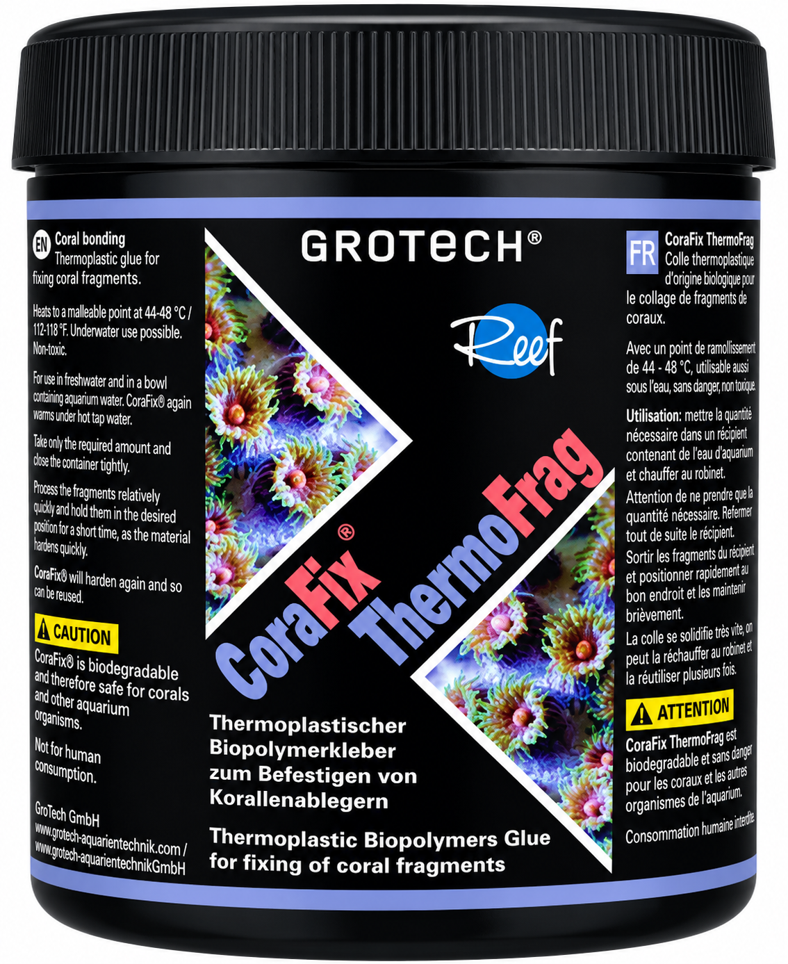 GROTECH CoraFix ThermoFrag 200 gr résine bio-polymère thermoplastique pour la fixation des fragments de coraux