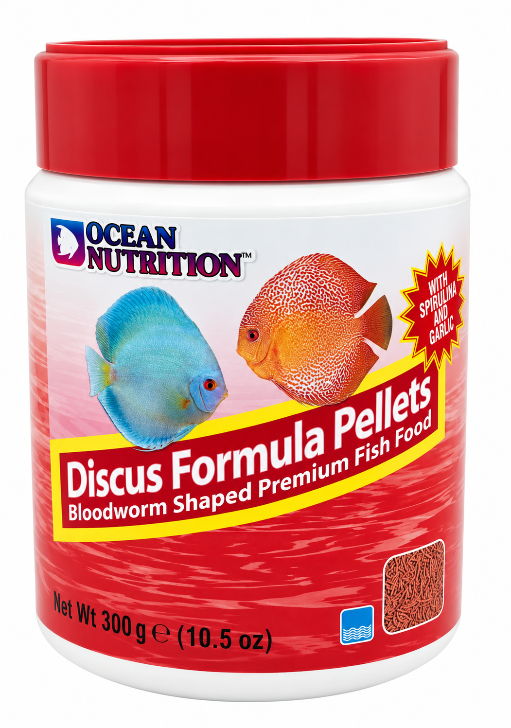 OCEAN NUTRITION Discus Granulés 300 gr. nourriture en forme de vers de vase pour Discus avec ail et spiruline