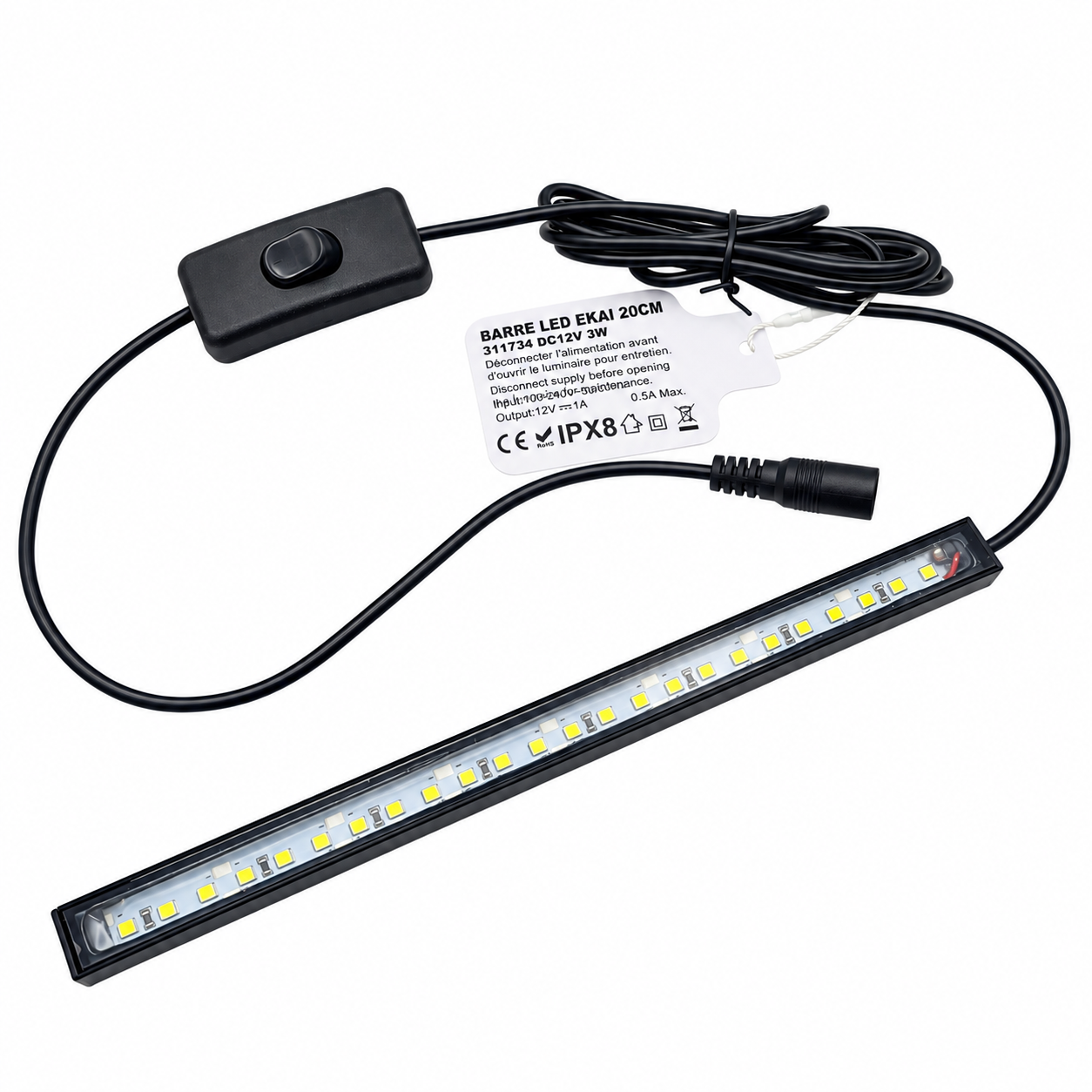 ZOLUX Ekaï 20 LED tube d\'éclairage LEDs 3W 6500K lumière du jour pour aquariums Ekaï et Initio 30