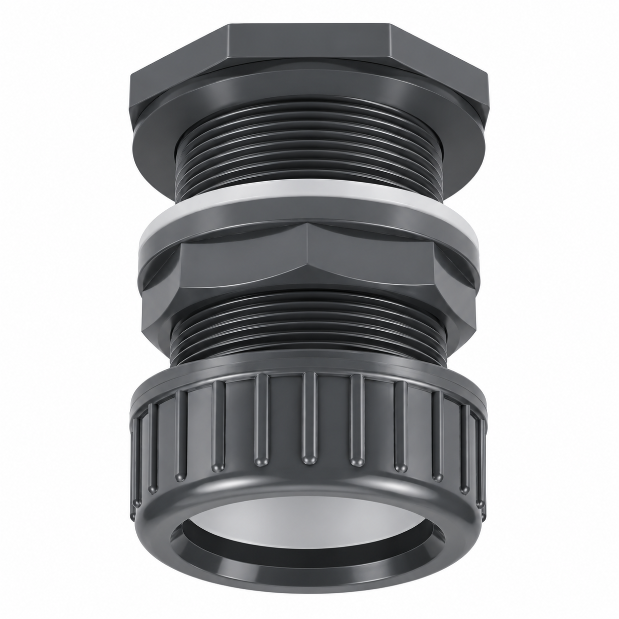 VDL Passe Paroi PVC avec écrou de serrage pour tube 63 mm et perçage 76 mm