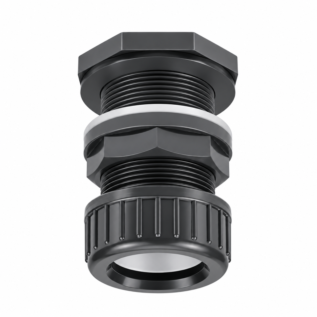 VDL Passe Paroi PVC avec écrou de serrage pour tube 32 mm et perçage 43 mm