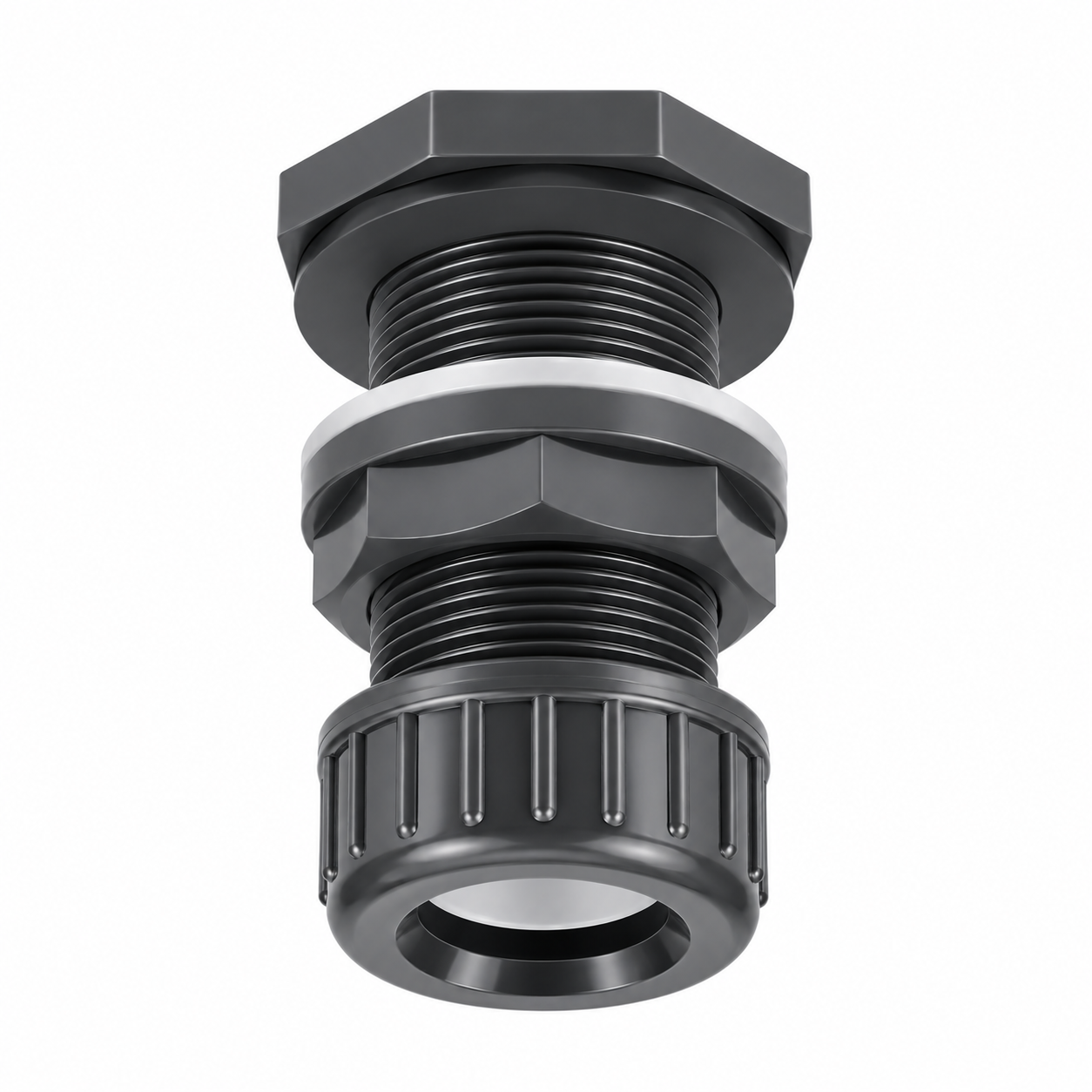 VDL Passe Paroi PVC avec écrou de serrage pour tube 25 mm et perçage 34 mm
