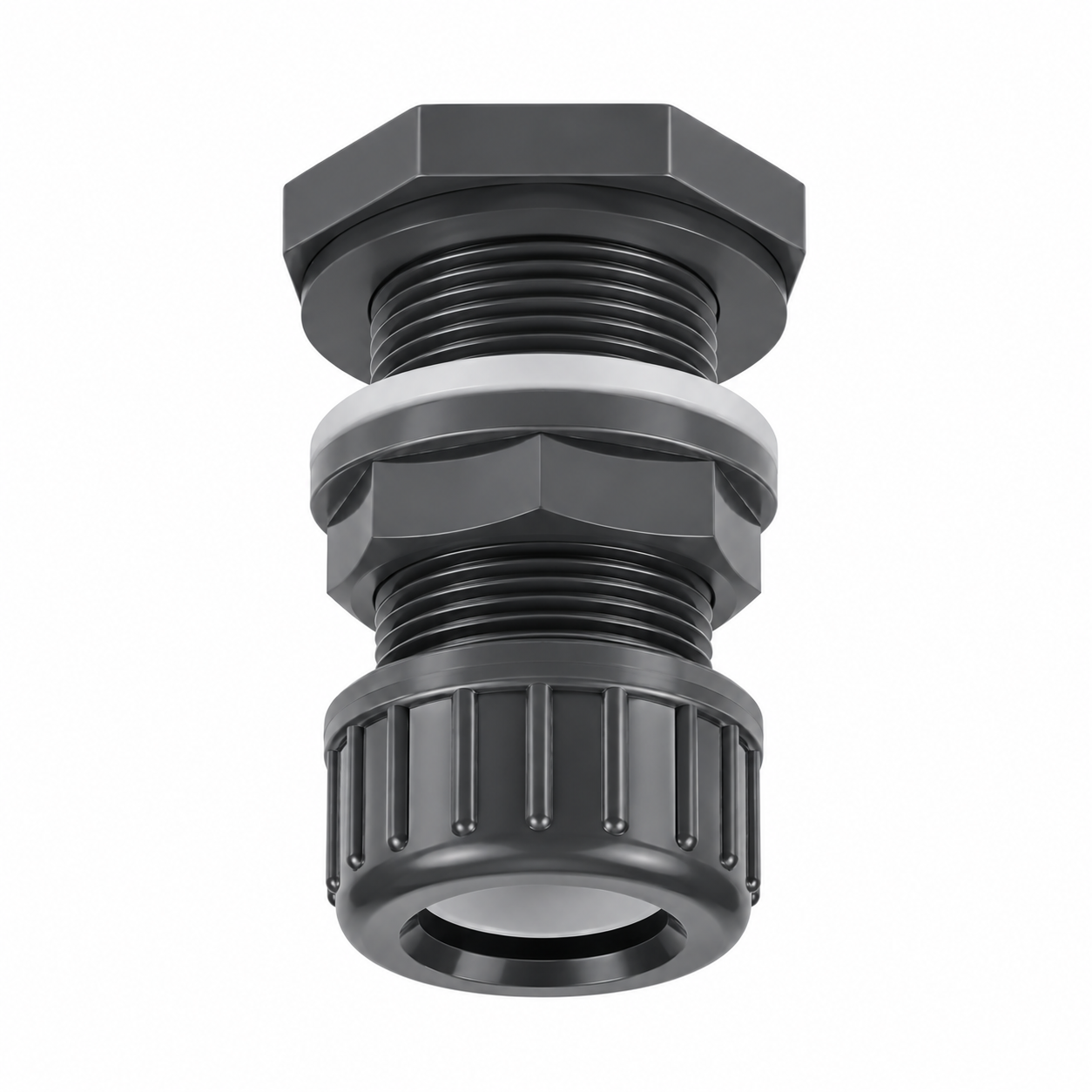 VDL Passe Paroi PVC avec écrou de serrage pour tube 20 mm et perçage 27 mm