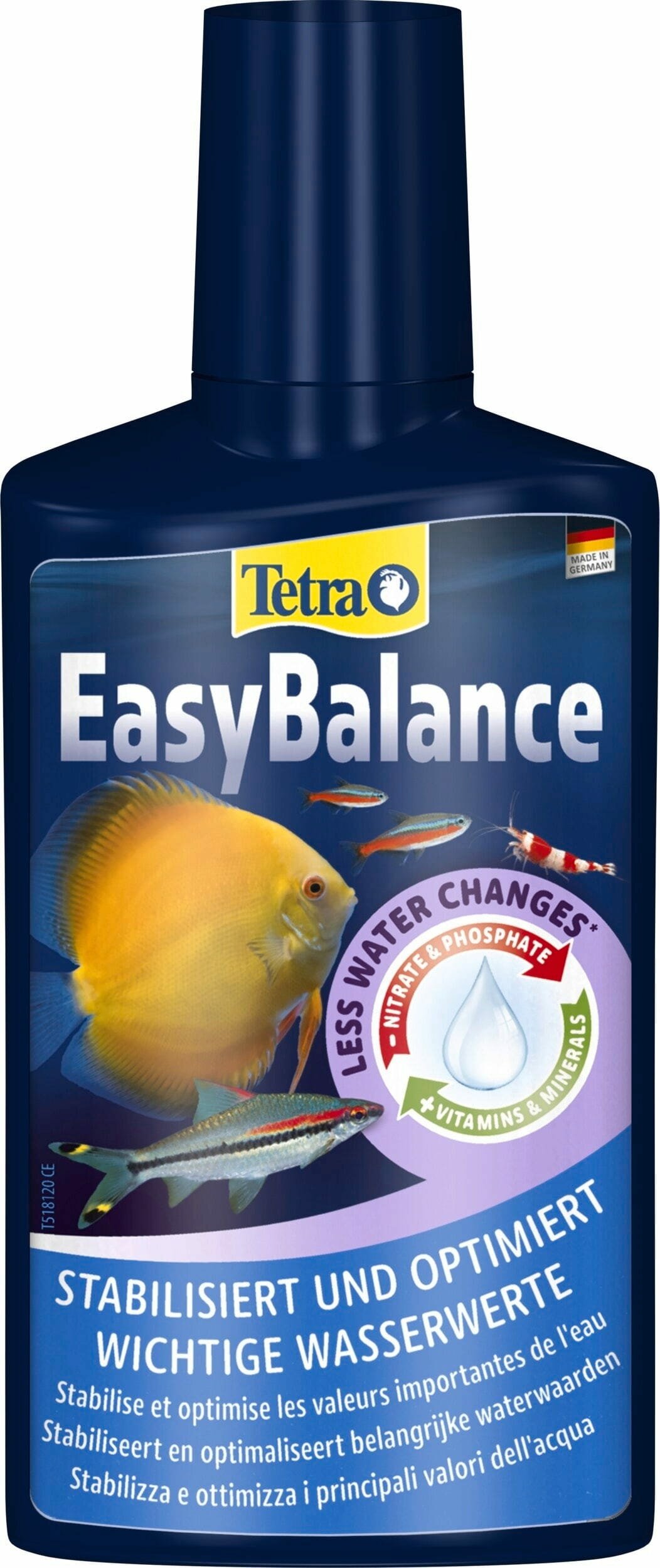 TETRA EasyBalance 250 ml préserve durablement l\'équilibre biologique de l\'eau de l\'aquarium jusqu\'à 6 mois