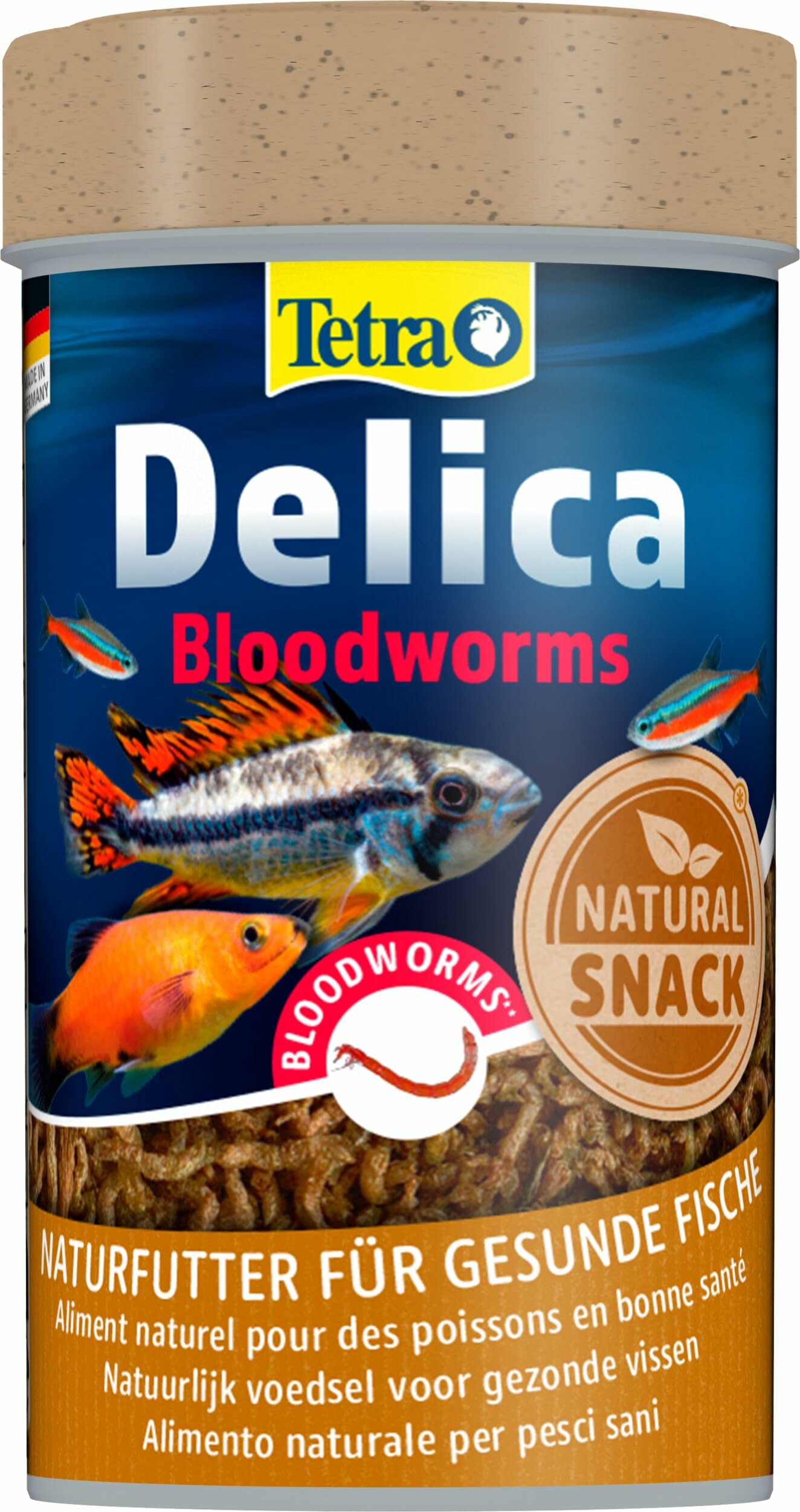 TETRA Delica Natural Snack Bloodworms 100 ml friandise contenant 100% de larves de moustiques rouges lyophilisées