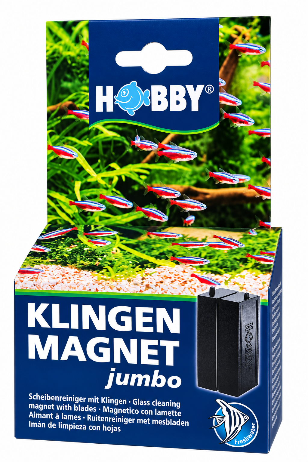 HOBBY Jumbo aimant à lames pour l\'élimination facile des algues tenaces sur les vitres de l\'aquarium jusqu\'à 12 mm d\'épaisseur