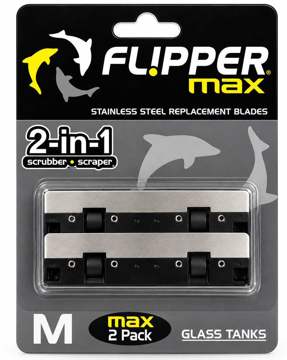 FLIPPER Blade-Max lot de 2 lames de rechange en acier inoxydable spéciales Verre pour aimant Flip Max