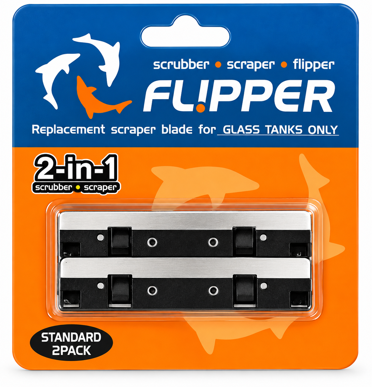FLIPPER Blade-Standard lot de 2 lames de rechange en acier inoxydable spéciales Verre pour aimant Flip Standard