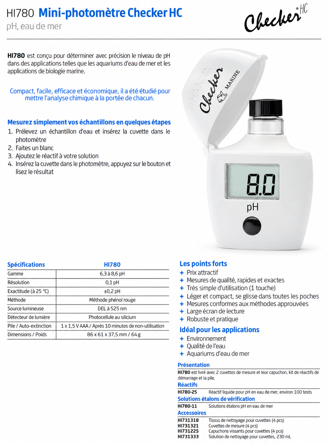 hanna-hi780-checker-ph-mini-photometre-special-eau-de-mer-pour-tester-le-ph-de-6-3-a-8-6-ph-1