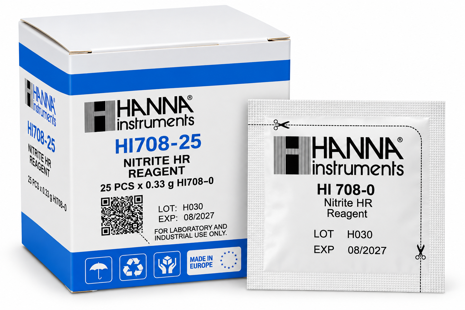 HANNA HI708-25 Réactifs pour nitrites, gamme large, pour 25 tests