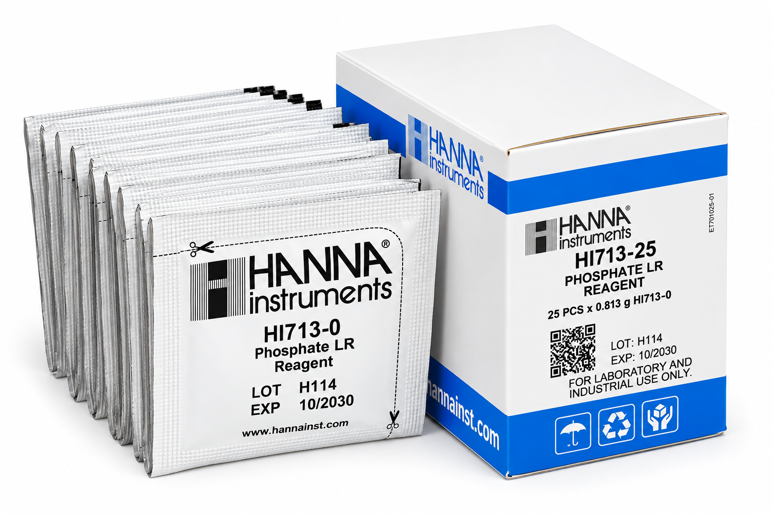 HANNA HI713-25 Réactifs pour phosphates, gamme étroite pour 25 tests