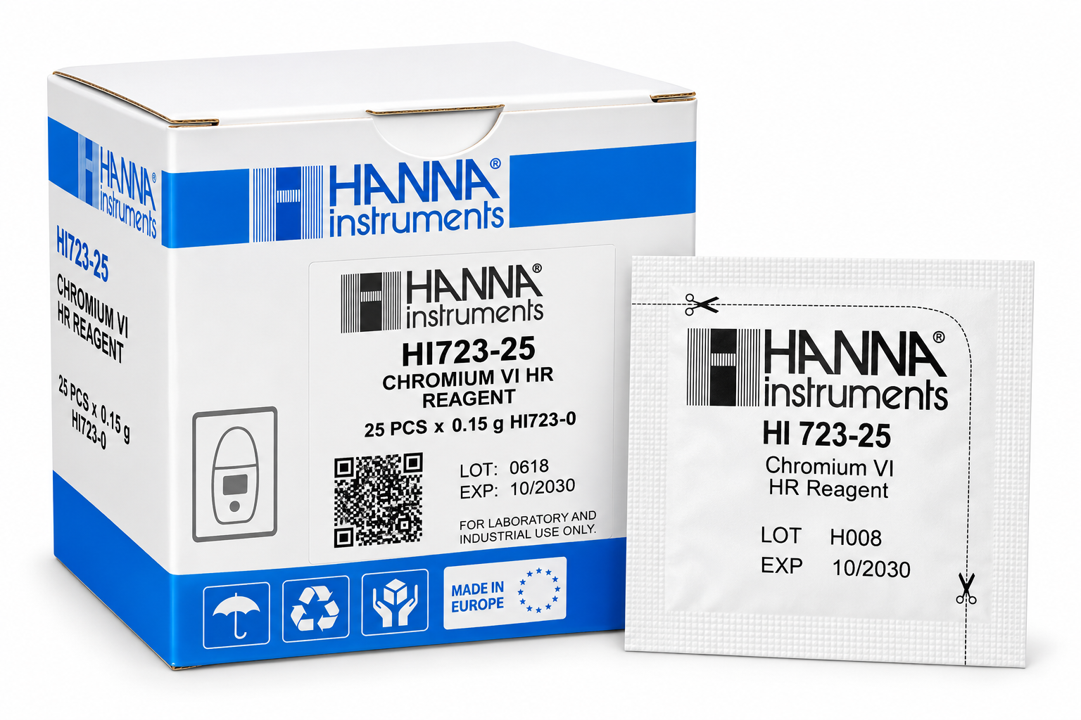 HANNA HI723-25 Réactifs pour chrome VI, gamme large, pour 25 tests