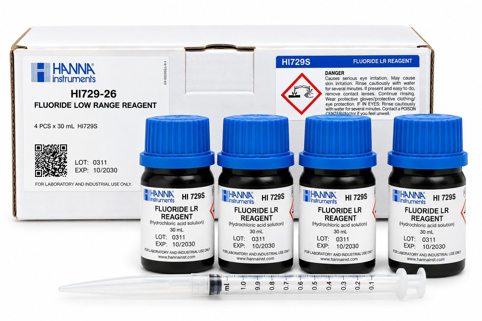 HANNA HI729-26 Réactif liquide pour fluorures, gamme étroite, pour 25 tests