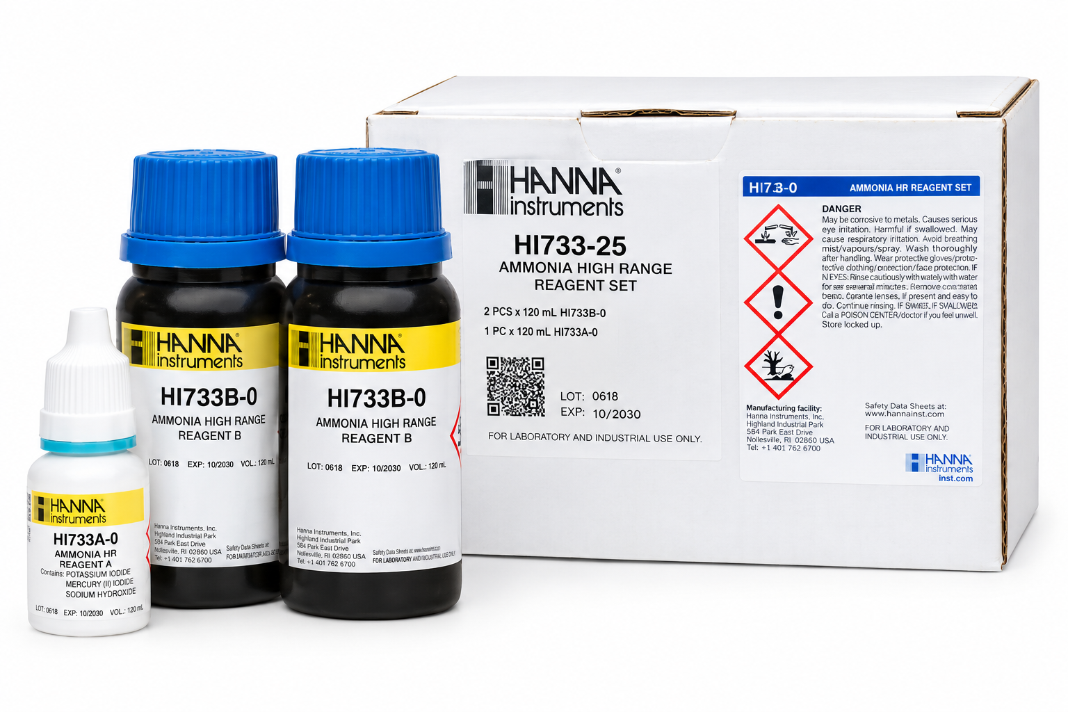 HANNA HI733-25 Réactifs pour ammoniaque, gamme large, pour 20 tests