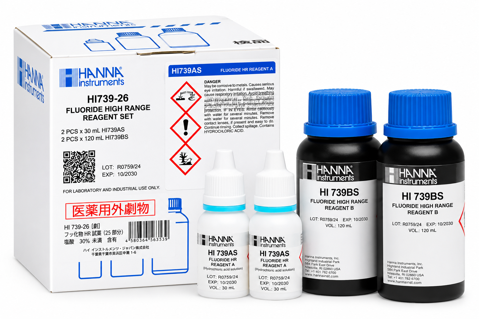 HANNA HI739-26 Réactif liquide pour fluorures, gamme large, pour 25 tests