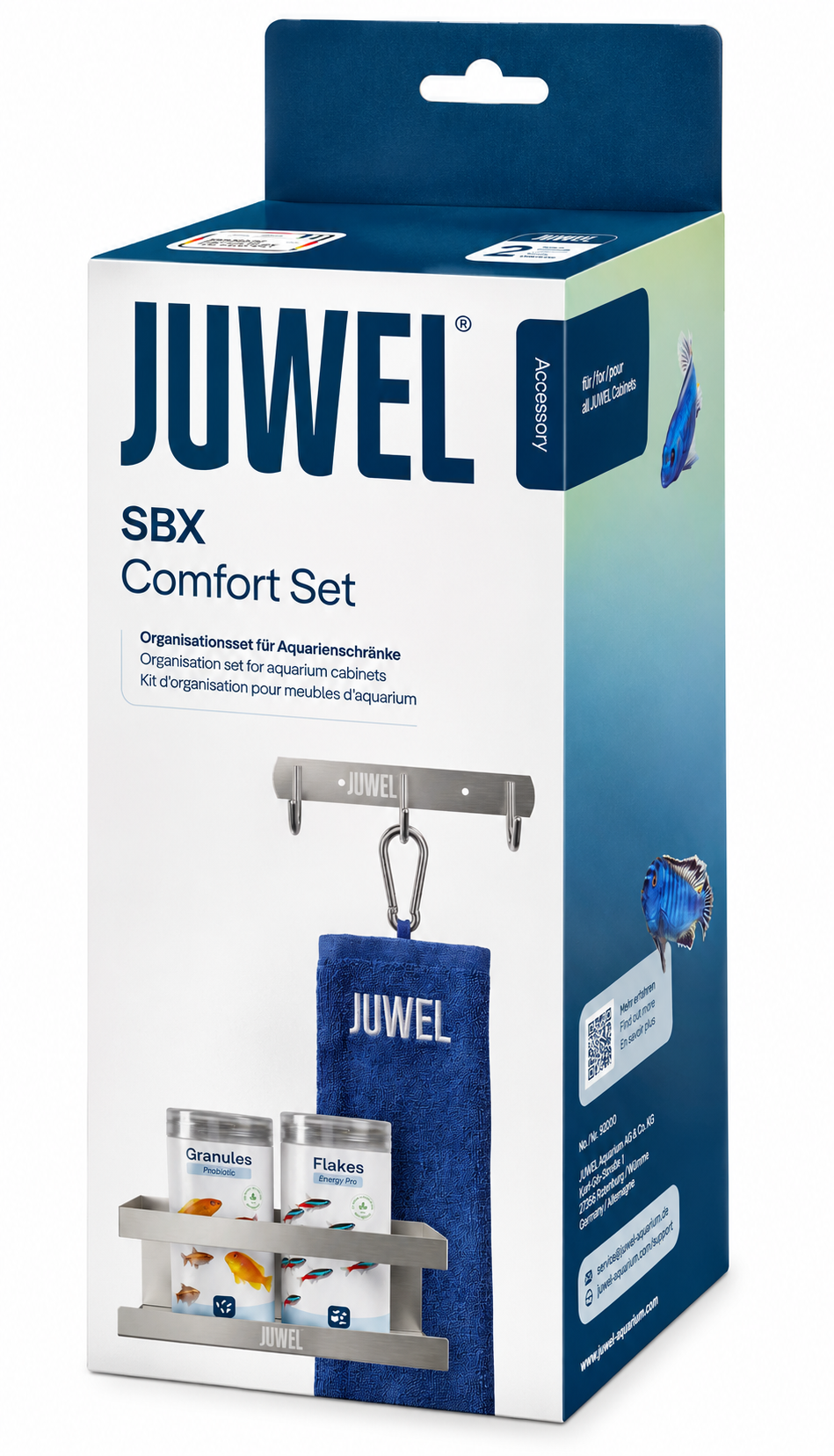 JUWEL SBX Comfort Set kit de rangement avec étagère, barre avec crochets, serviette pour meubles d\'aquarium