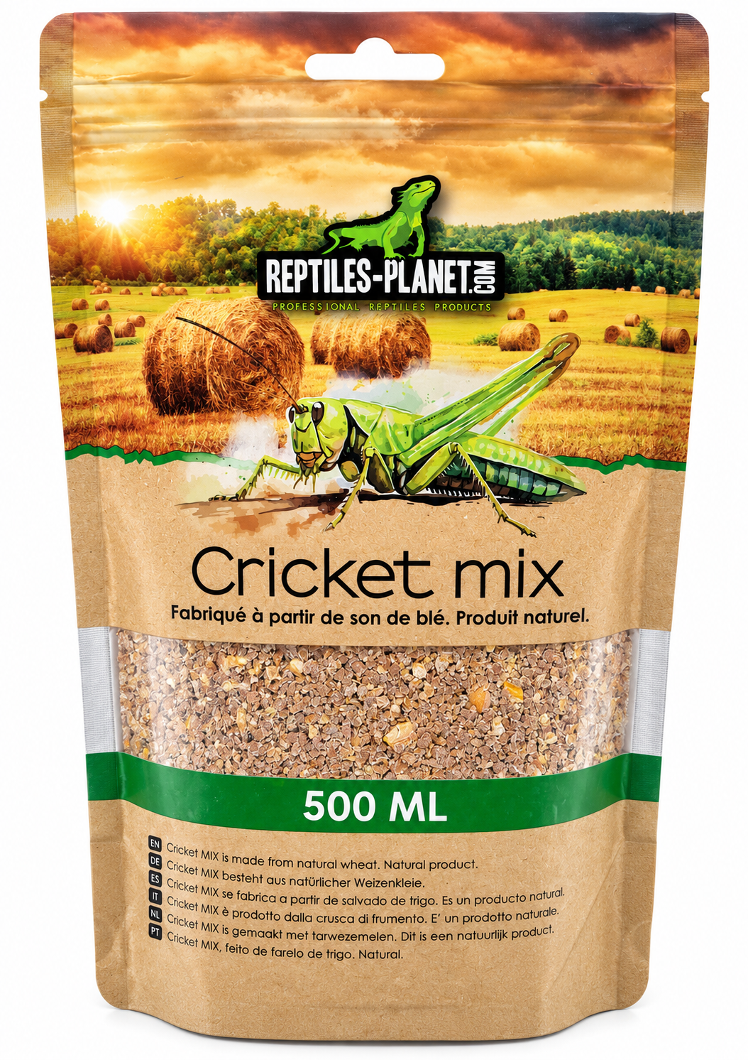 REPTILES PLANET Cricket Mix 500 ml nourriture à base de céréales pour insectes type grillons, criquets, vers de farine, vers morios