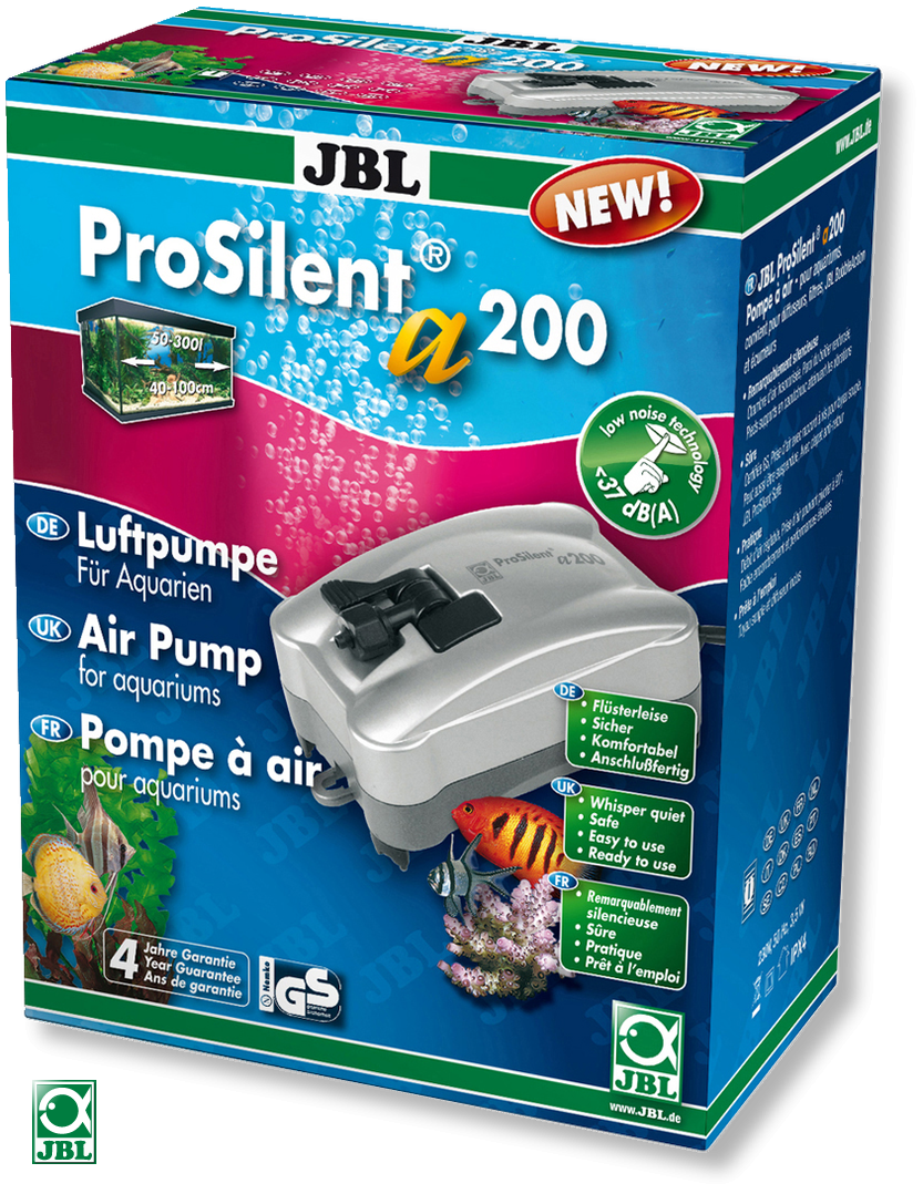 JBL ProSilent a200 pompe à air silencieuse de 200L/h avec accessoires pour aquarium de 50 à 300L