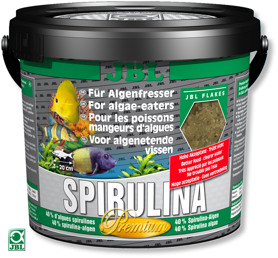 JBL Spirulina 5,5L flocons spéciaux pour mangeurs d\'algues en eau douce et de mer