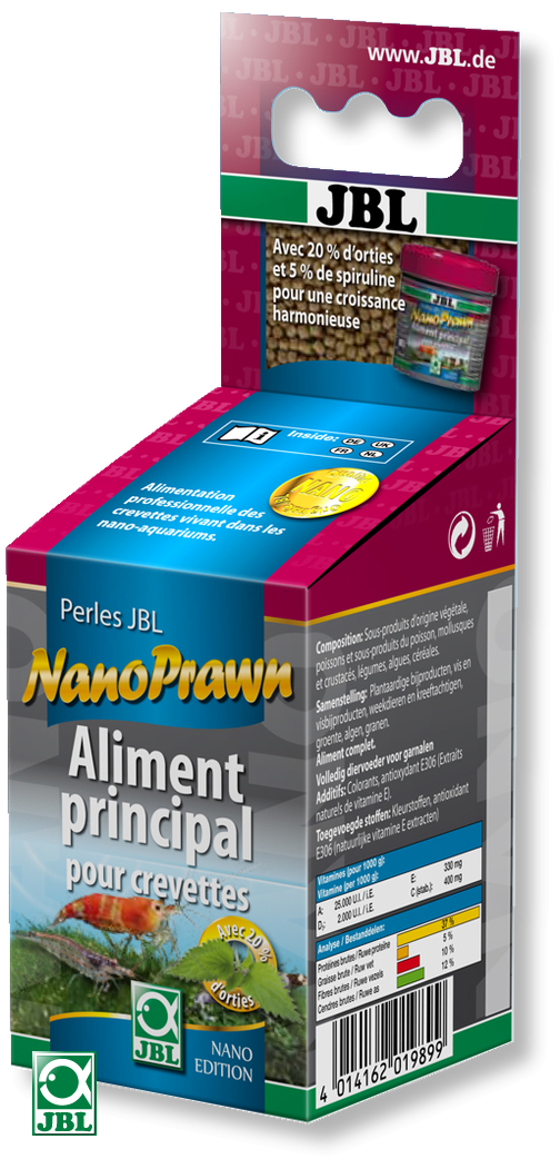 JBL Nano Prawn 60 ml Nouvelle formule ! Aliment principal en granulés pour crevettes en nano-aquariums