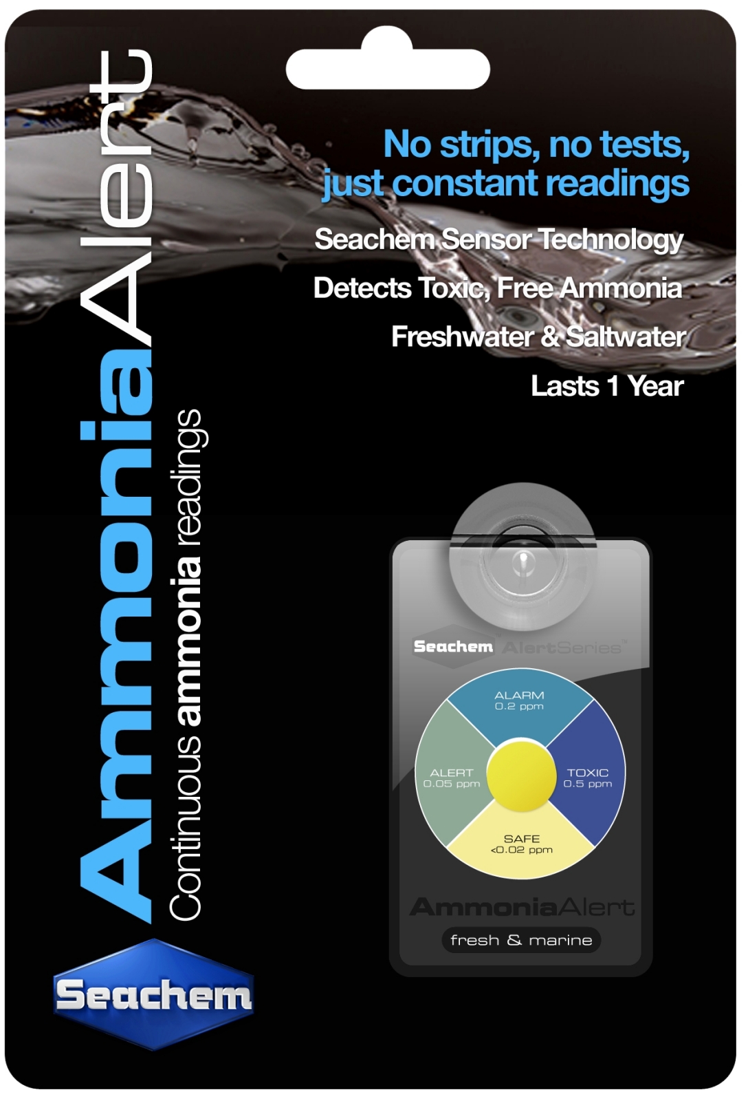 SEACHEM Ammonia Alert test permanent de l\'ammoniaque pour aquarium d\'eau douce et d\'eau de mer